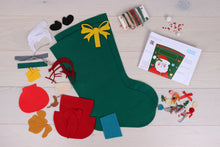 Load image into Gallery viewer, Father Christmas Santa Make your own felt Christmas stocking Kit includes felt shapes needle pre-sorted stranded cotton and step by step instructions (Copy)