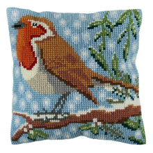 Load image into Gallery viewer, Cross Stitch Kit: Printed: Cushion: Christmas: Robin