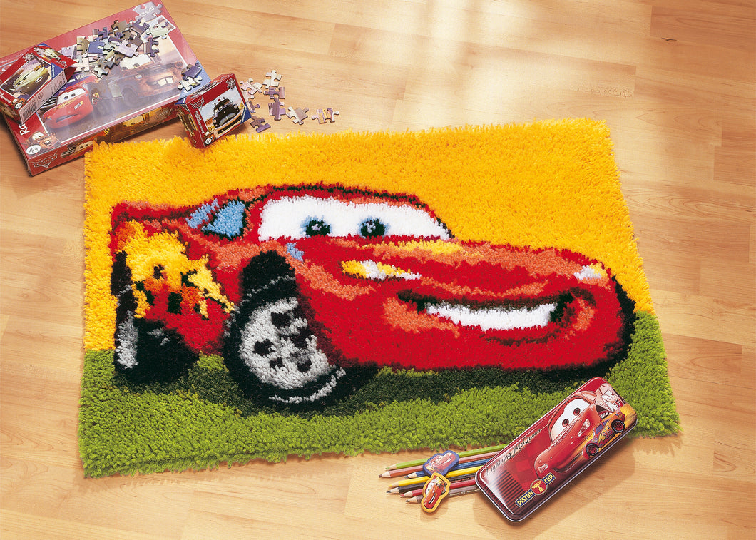 Latch Hook Kit: Rug: Disney: Lightning McQueen