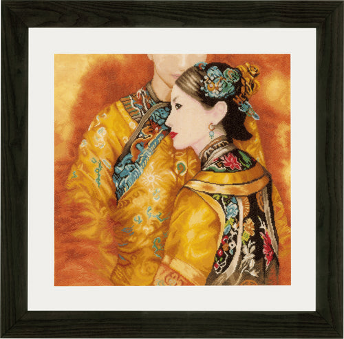 Counted Cross Stitch Kit: Asian Couple (Evenweave) by LANARTE