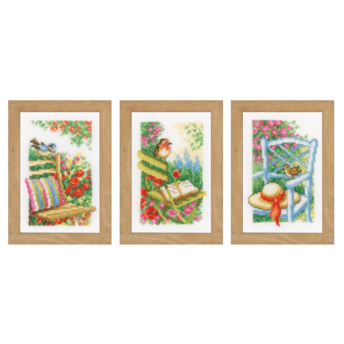 Counted Cross Stitch Kit: Miniatures: Garden Chairs