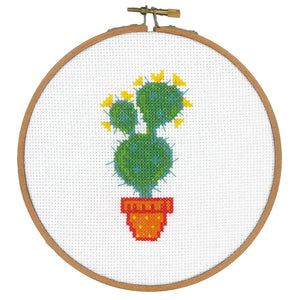 Counted Cross Stitch Kit with Hoop: Cactus III