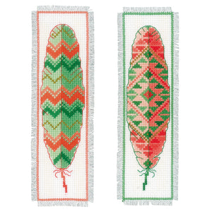 Counted Cross Stitch Kit: Bookmark: Feathers Set of 2