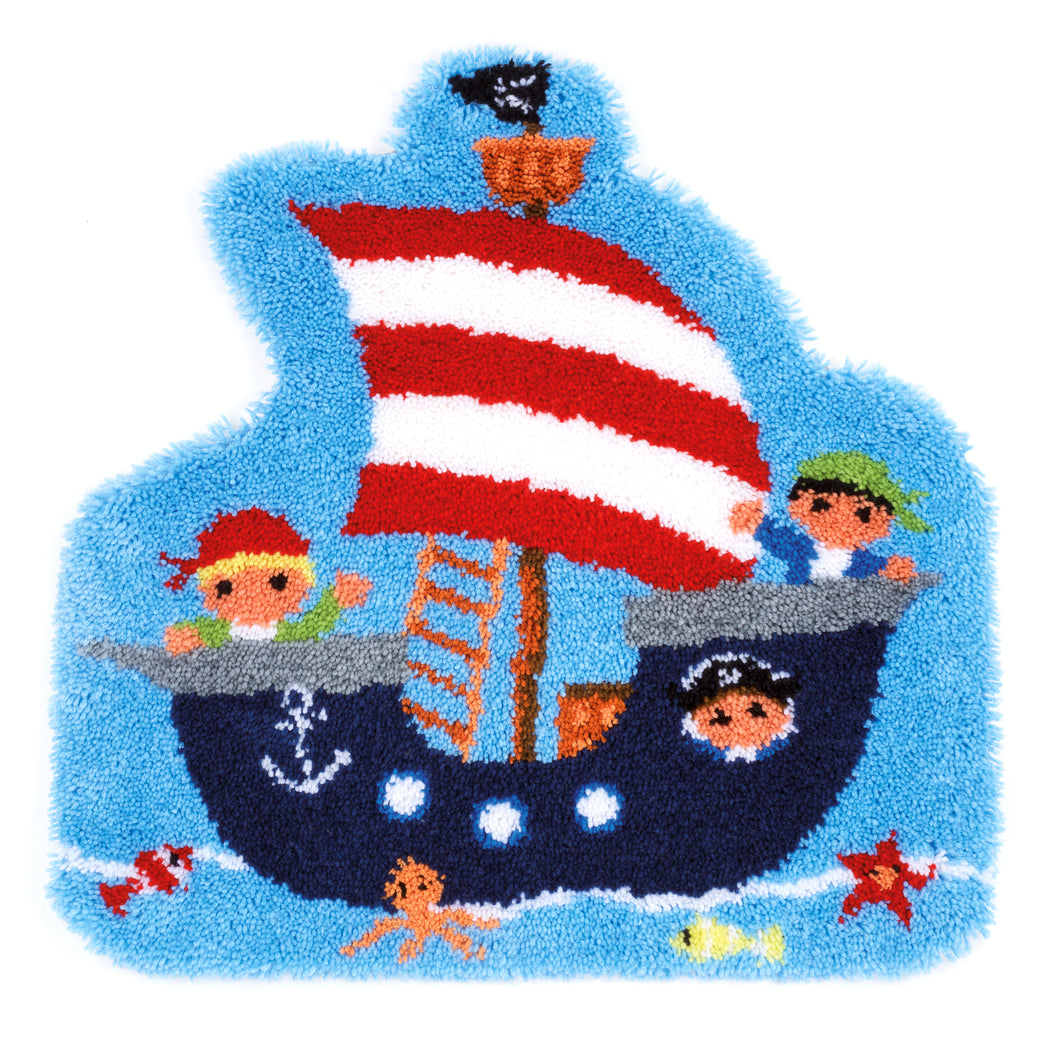 Latch Hook Kit: Shaped Rug: Pirate Ship