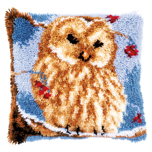 Latch Hook Kit: Cushion: Owl