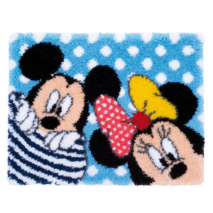 Latch Hook Kit: Rug: Disney: Mickey & Minnie: Peek-a-boo