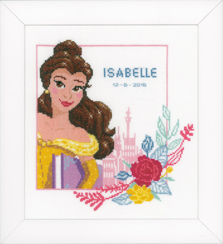 Counted Cross Stitch Kit: Birth Record: Disney: Beauty and the Beast: Enchanted Beauty