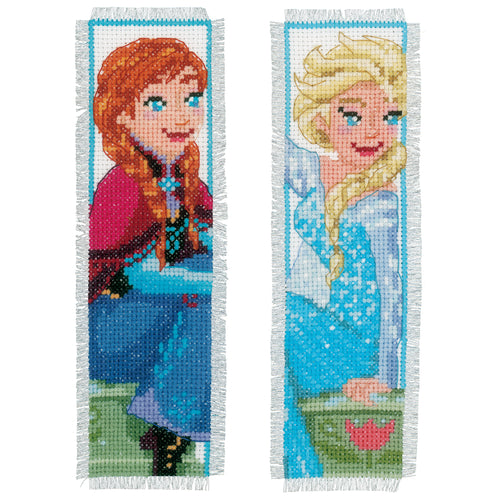 Counted Cross Stitch Kit: Bookmark: Disney: Frozen: Sisters Forever: Set of 2