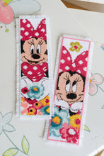 Load image into Gallery viewer, Counted Cross Stitch Kit: Bookmark: Disney: Minnie Daydreaming: Set of 2