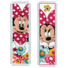 Load image into Gallery viewer, Counted Cross Stitch Kit: Bookmark: Disney: Minnie Daydreaming: Set of 2