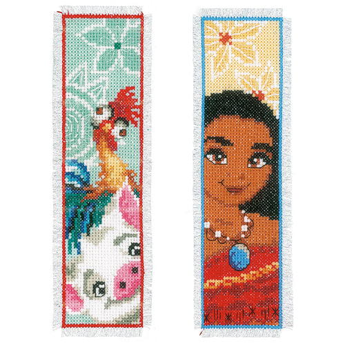 Counted Cross Stitch Kit: Bookmark: Disney: Moana: Set of 2