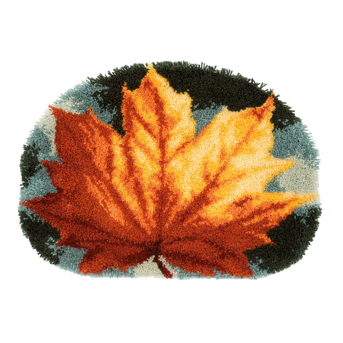 Latch Hook Kit: Rug: Shaped: Kit: Autumn Leaf