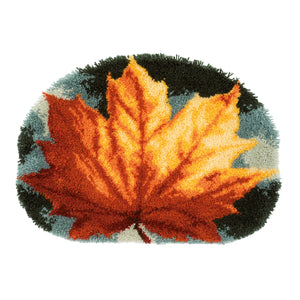 Latch Hook Kit: Rug: Shaped: Kit: Autumn Leaf