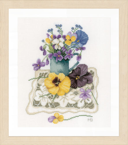 Counted Cross Stitch Kit: Violets