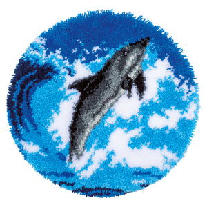 Latch Hook Kit: Shaped Rug: Dolphin