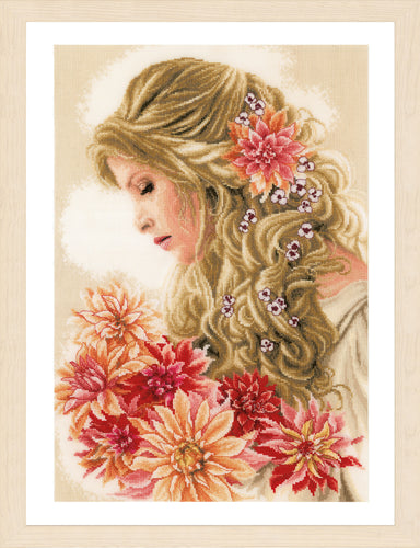 Counted Cross Stitch Kit: Lady Dahlia by LANARTE