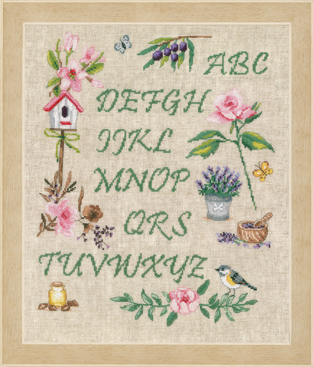 Counted Cross Stitch Kit: Garden Alphabet