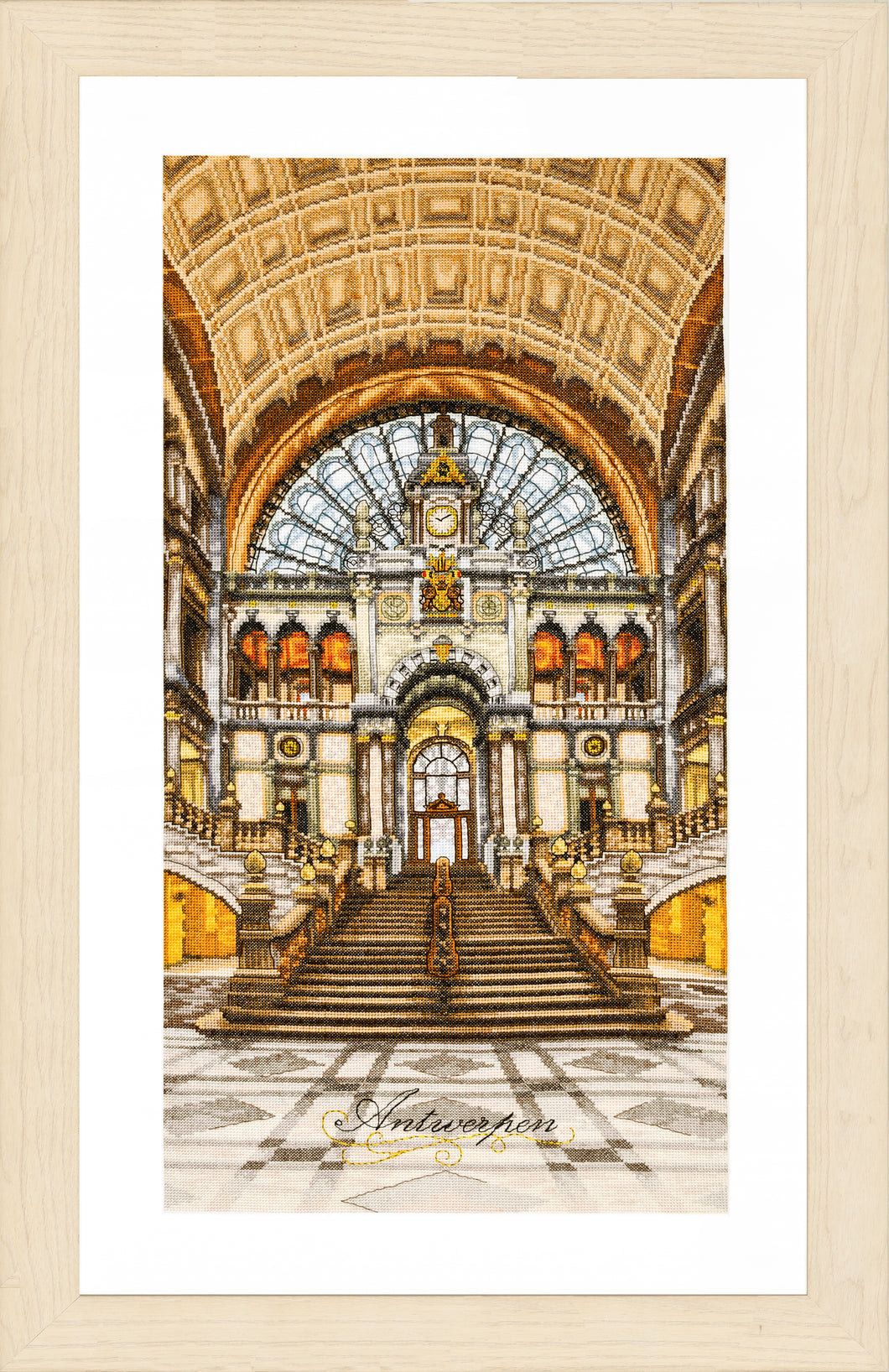 Counted Cross Stitch Kit: Antwerp Central Station by Lanarte