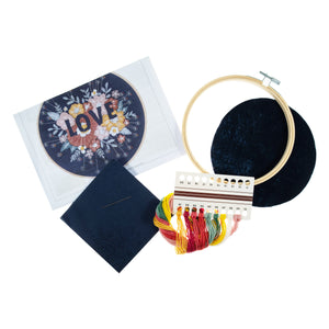 Embroidery Kit with Hoop: Love