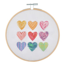 Load image into Gallery viewer, Embroidery Kit with Hoop: Ombre Hearts