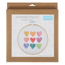 Load image into Gallery viewer, Embroidery Kit with Hoop: Ombre Hearts