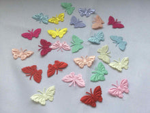 Load image into Gallery viewer, Pack of 25 mixed colours fabric butterfly embellishments, 4cm