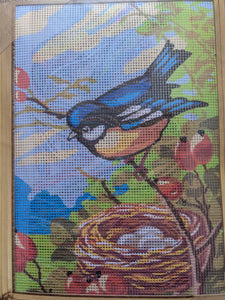 Tapestry Kit - Bluetit - Half Cross Quick Stitch Kit 22cm x 30cm Collection D'Art