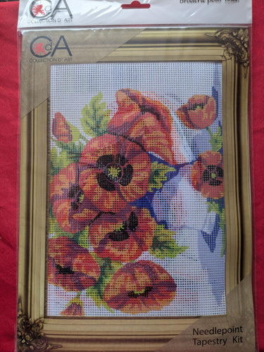 Tapestry Kit - Poppies - Half Cross Quick Stitch Kit 22cm x 30cm Collection D'Art