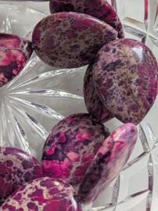 Jasper Imperial Gemstone teardrop beads 25x20x6mm approx 16 beads per strand