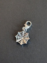 Load image into Gallery viewer, Sterling silver stamped 925 clip on charm Spiders Web