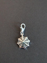 Load image into Gallery viewer, Sterling silver stamped 925 clip on charm Spiders Web