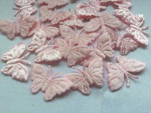 Load image into Gallery viewer, Pack of 25 Pink Satin fabric butterfly embellishments, 4cm