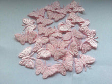 Load image into Gallery viewer, Pack of 25 Pink Satin fabric butterfly embellishments, 4cm