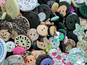 Pack of Random Assorted Mixed Buttons all shapes and sizes.