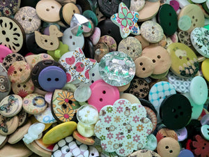 Pack of Random Assorted Mixed Buttons all shapes and sizes.