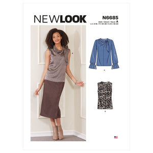 New Look Misses Tops Sewing Pattern 6685