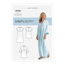 Load image into Gallery viewer, Simplicity Sewing Pattern S9102 Misses&#39; Caftan &amp; Dresses Easy to sew