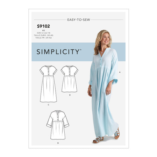 Simplicity Sewing Pattern S9102 Misses' Caftan & Dresses Easy to sew