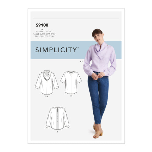 Simplicity Sewing Pattern S9108 Misses' Tops