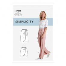 Load image into Gallery viewer, Simplicity Sewing Pattern S9111 Misses&#39; Faux Wrap trousers, Skirt &amp; Shorts