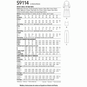 Simplicity Sewing Pattern S9114 Misses' Dress, Top & Trousers