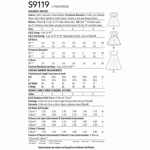 Simplicity Sewing Pattern S9119 Children's Dresses