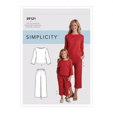 Load image into Gallery viewer, Simplicity Sewing Pattern S9121 Children&#39;s &amp; Misses&#39; Top &amp; Trousers
