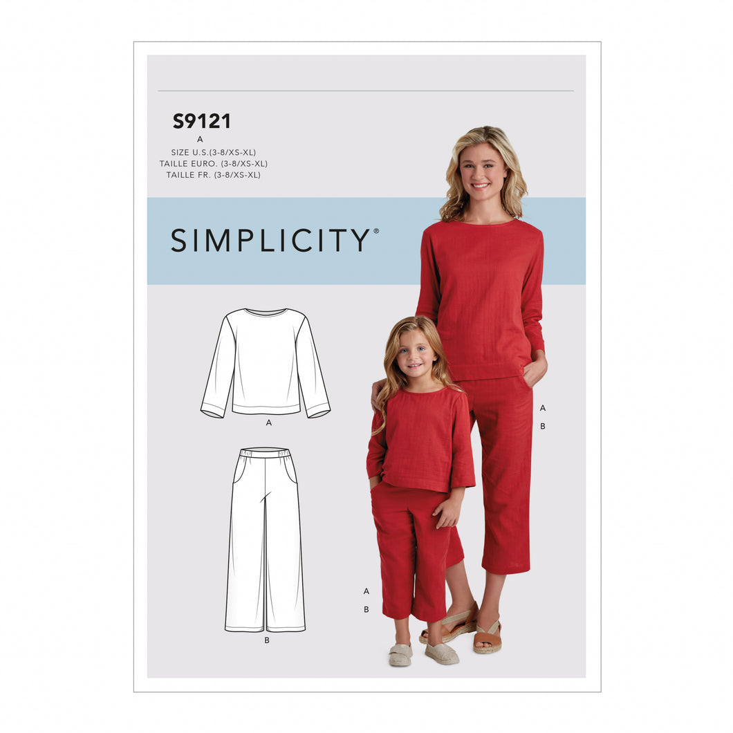 Simplicity Sewing Pattern S9121 Children's & Misses' Top & Trousers