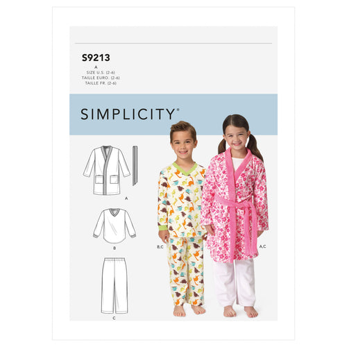 Simplicity Sewing Pattern S9213 Children's Cosywear