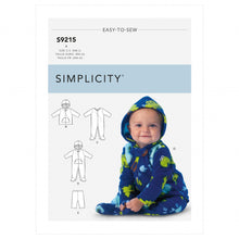 Load image into Gallery viewer, Simplicity Sewing Pattern S9215 Babies&#39; Jackets, Footed Bodysuits and Trousers