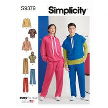 Load image into Gallery viewer, Simplicity Sewing Pattern S9379 Unisex Oversized Knit Hoodies, Trousers and Tees