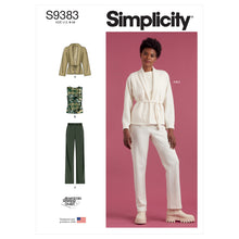 Load image into Gallery viewer, Simplicity Sewing Pattern S9383 Misses&#39; Jacket, Knit Top and Trousers