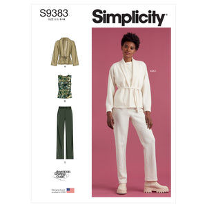 Simplicity Sewing Pattern S9383 Misses' Jacket, Knit Top and Trousers